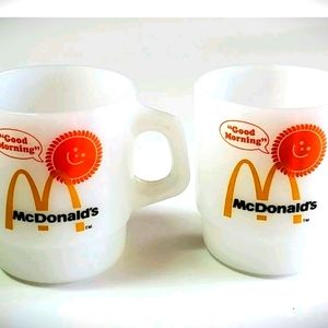 Mc Donalds milk glass vintage coffee cups